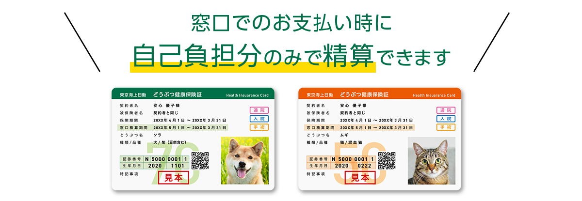 窓口でのお支払い時に自己負担分のみで精算できます