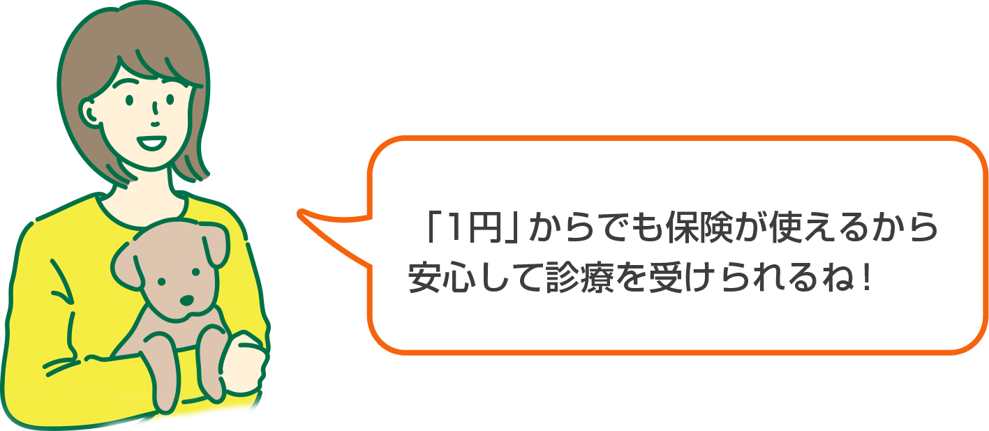 「1円」からでも保険が使えるから安心して診療を受けられるね！